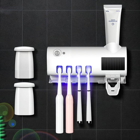 UV Porte-brosse à dents et distributeur de dentifrice automatique avec stérilisateur UV - NEW