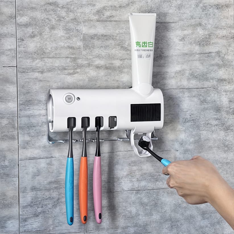 UV Porte-brosse à dents et distributeur de dentifrice automatique avec stérilisateur UV - NEW